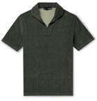 Lardini - Slim-Fit Cotton-Blend Terry Polo Shirt - Green