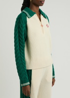 Casablanca Logo Half-zip Wool-blend Jumper Green