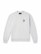 Local Authority LA - LA Slash Logo-Embroidered Cotton-Jersey Sweatshirt - Gray