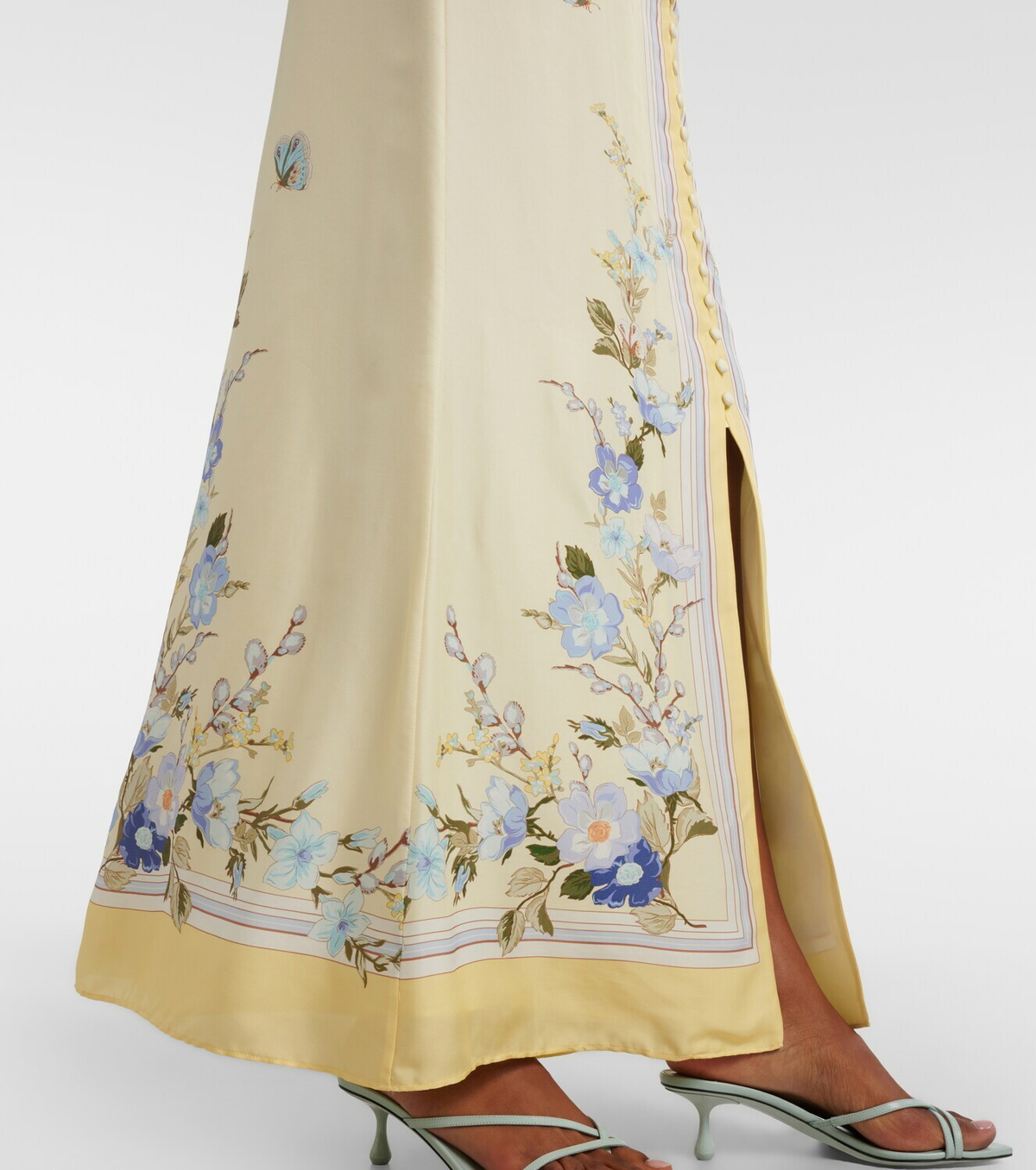 Self-Portrait Floral silk satin maxi dress