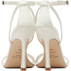 Jimmy Choo White Moza 100 Satin Crystal Buckle Heeled Sandals
