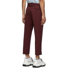 Thom Browne Burgundy Mid Rise Slim Fit Side Vent Trousers