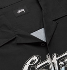 Stüssy - Camp Collar Logo-Print Cotton-Blend Shirt - Black