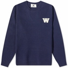 Wood Wood Men's Kevin Lambswool Crew Knit in Navy