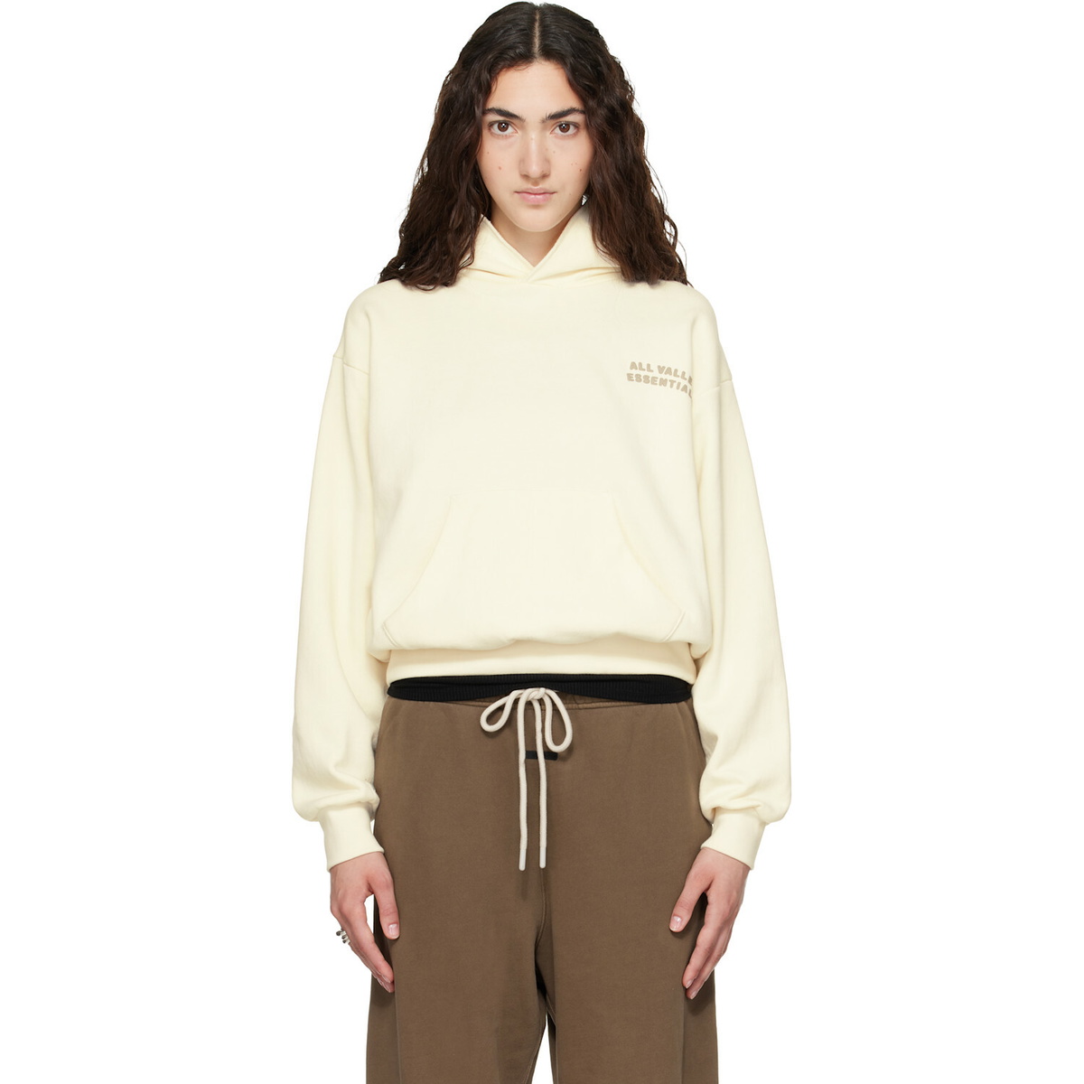 Fear of God ESSENTIALS Off-White 90s Fleece Hoodie