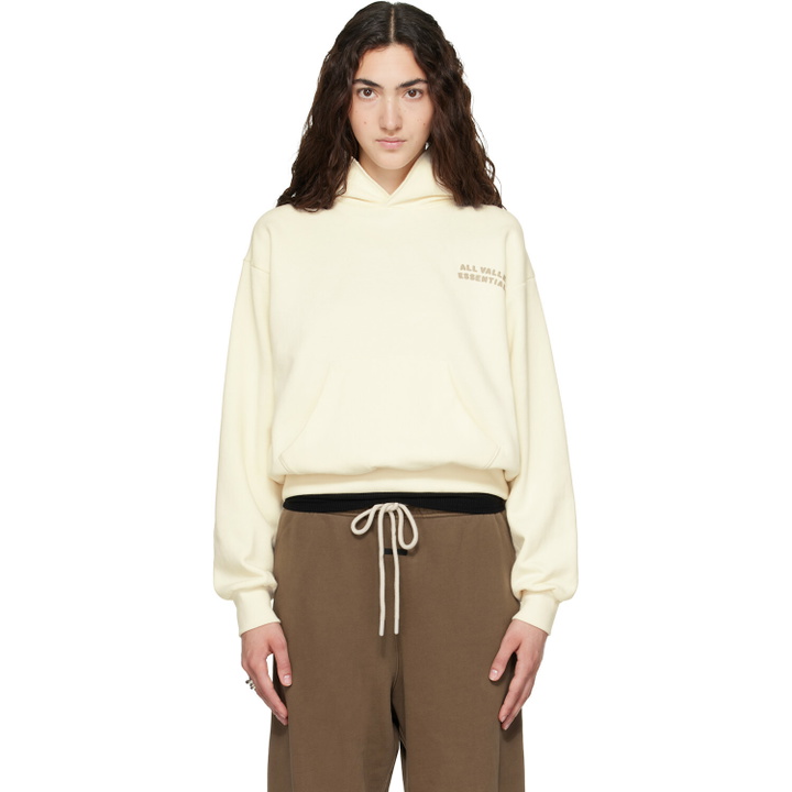 Photo: Fear of God ESSENTIALS Off-White 90s Fleece Hoodie