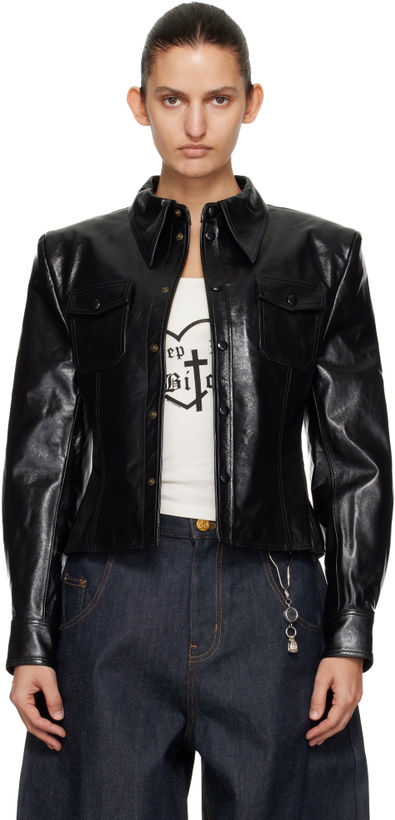 Photo: WILLY CHAVARRIA Black Chavela L/S Leather Shirt
