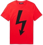 Neil Barrett - Slim-Fit Logo-Print Stretch-Cotton Jersey T-Shirt - Men - Red