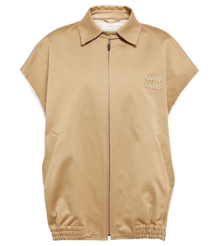 Photo: Miu Miu Zip-up cotton twill vest