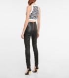 Balmain - High-rise leather pants