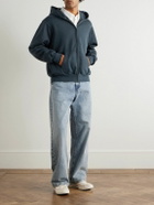 Les Tien - Garment-Dyed Fleece-Back Cotton-Jersey Zip-Up Hoodie - Black