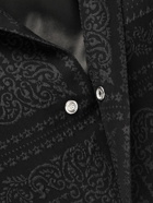 SECOND / LAYER - Floral-Jacquard Shirt - Black