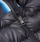 Moncler - Avrieux Stripe-Trimmed Quilted Shell Hooded Down Jacket - Men - Navy