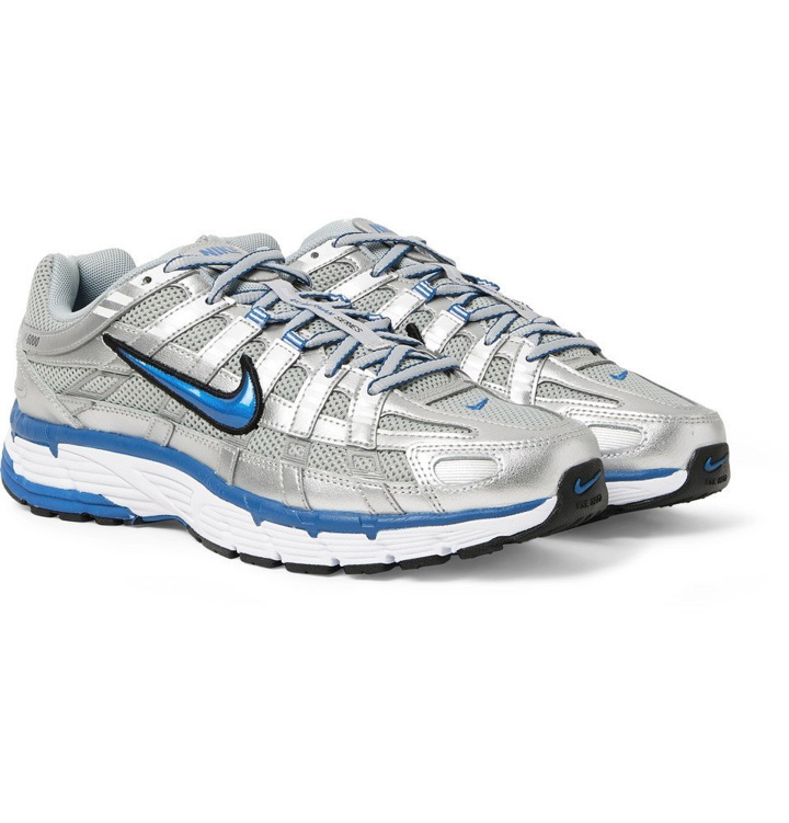 Photo: Nike - P-6000 Leather-Trimmed Mesh Sneakers - Silver