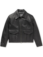 Stòffa - Ponge Leather Blouson Jacket - Black