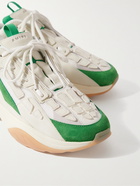 AMIRI - Bone Runner Leather and Suede-Trimmed Mesh Sneakers - Green - 41