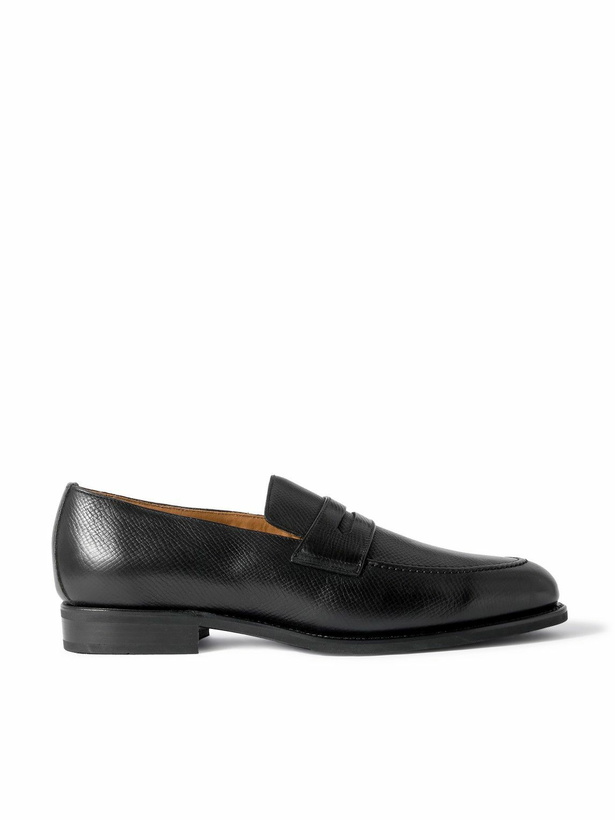 Photo: Majordome - M08 Cross-Grain Leather Penny Loafers - Black