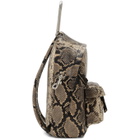 Dheygere Black and Beige Python Backpack