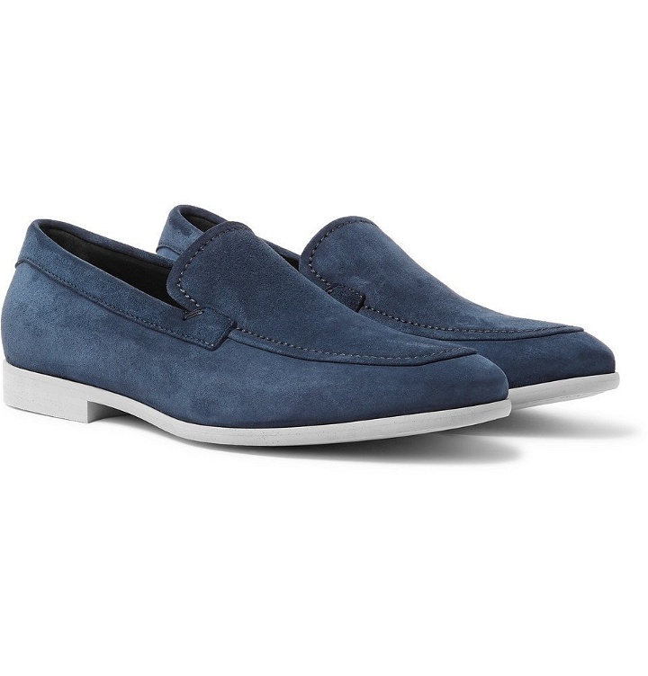 Photo: Canali - Suede Loafers - Men - Navy