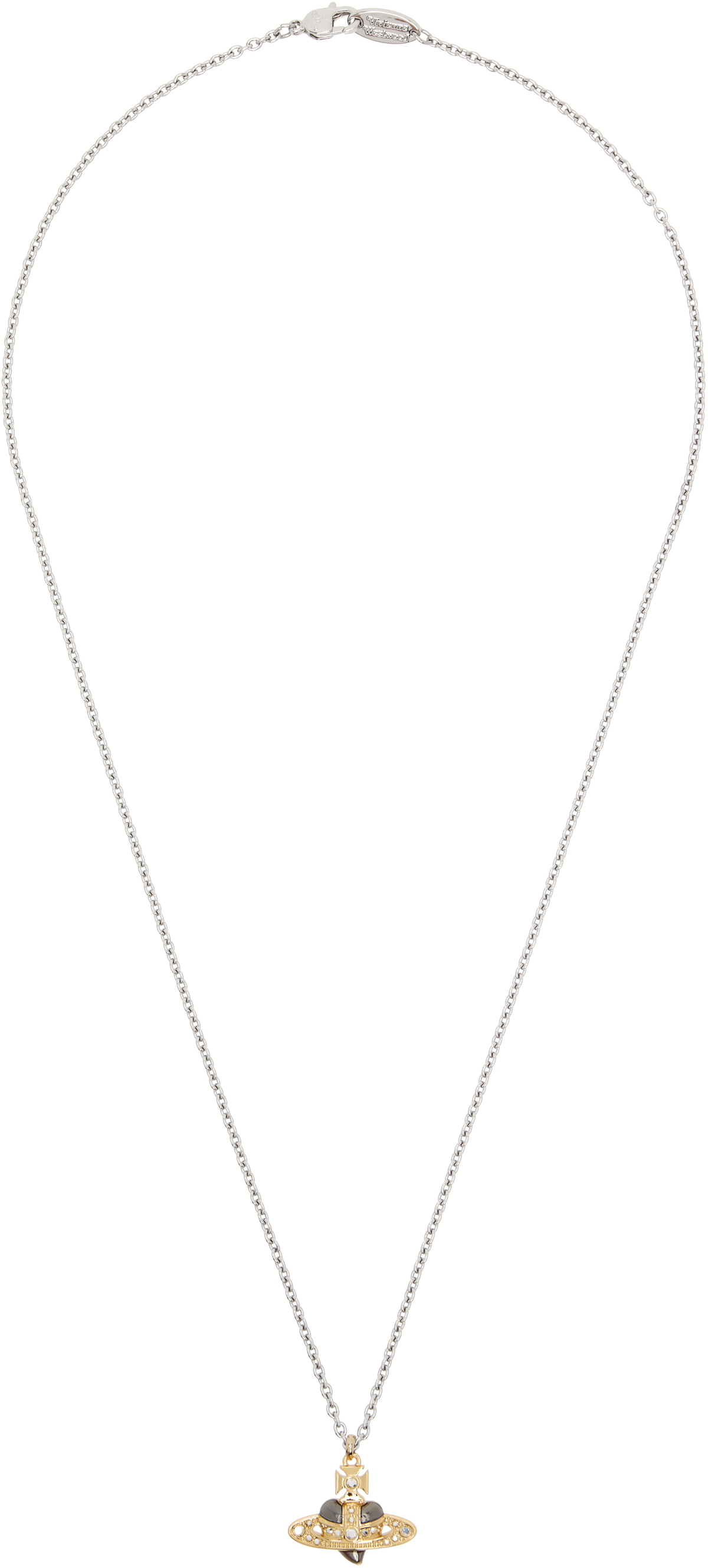 Vivienne Westwood: Diamante Heart Pendant Necklace | SSENSE