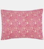 Lisa Corti Camelia Magenta rectangular cotton cushion
