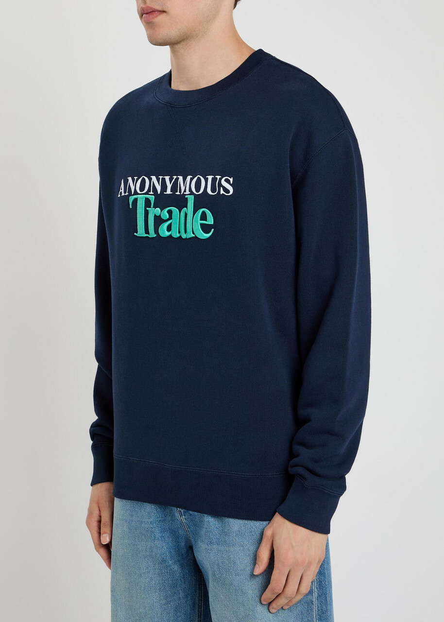 JW Anderson Embroidered Cotton Sweatshirt Navy