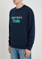 JW Anderson Embroidered Cotton Sweatshirt Navy