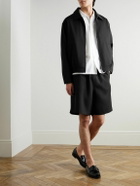 FRAME - Wide-Leg Wool-Twill Shorts - Black