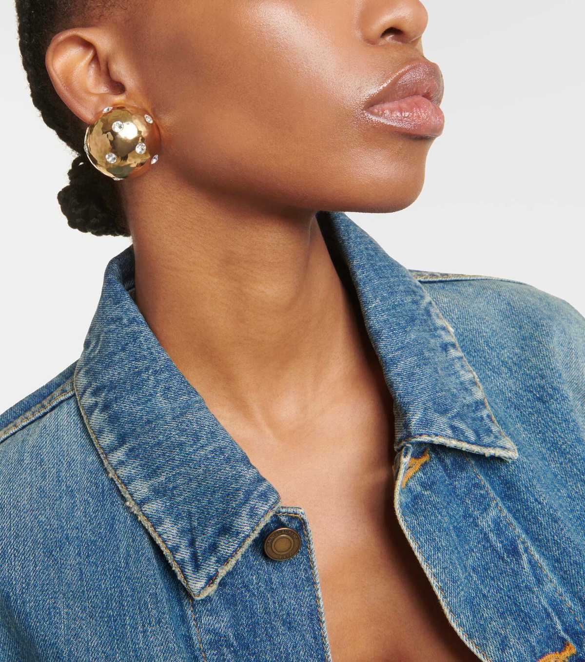 Saint Laurent Dome embellished clip-on earrings Saint Laurent