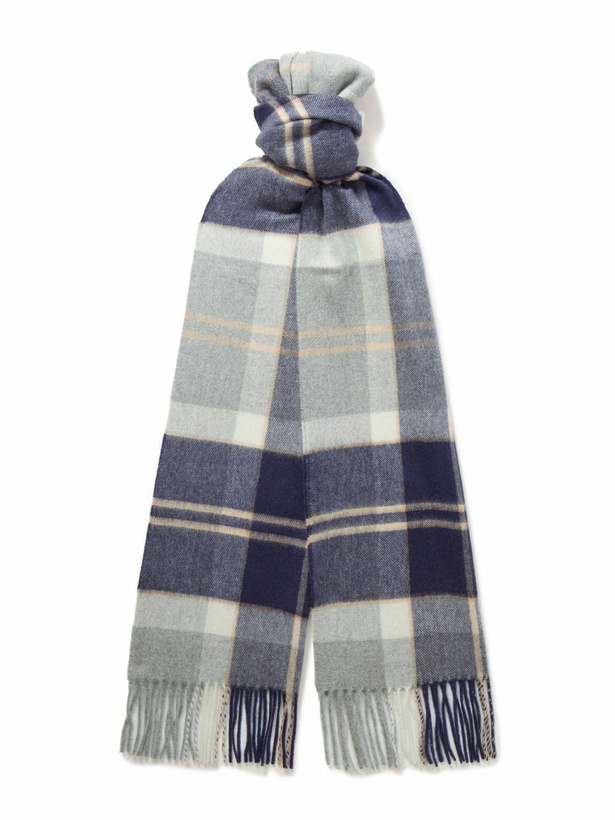 Photo: Johnstons of Elgin - Fringed Checked Cashmere Scarf