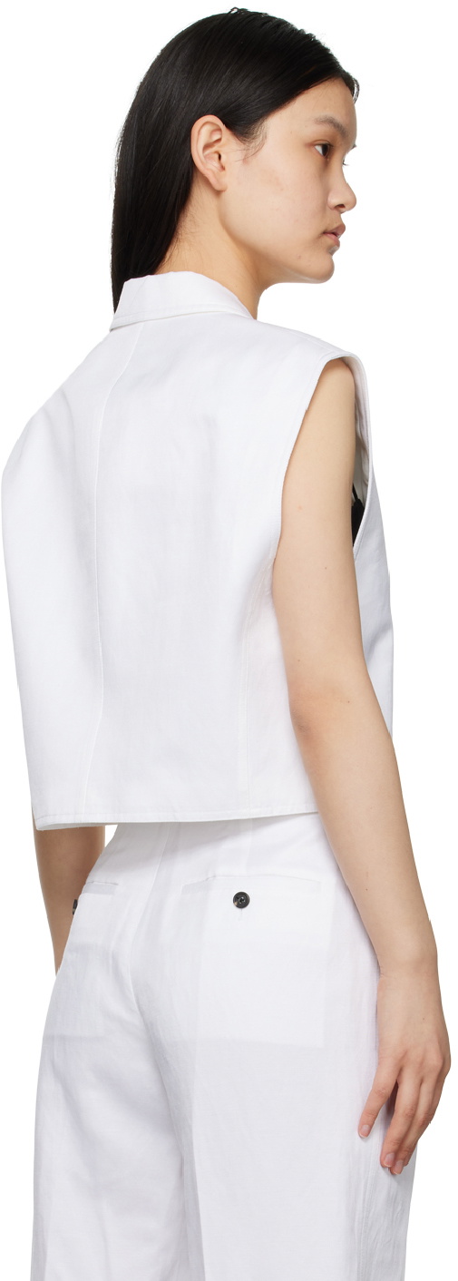 Helmut Lang White Cropped Vest
