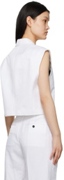 Helmut Lang White Cropped Vest