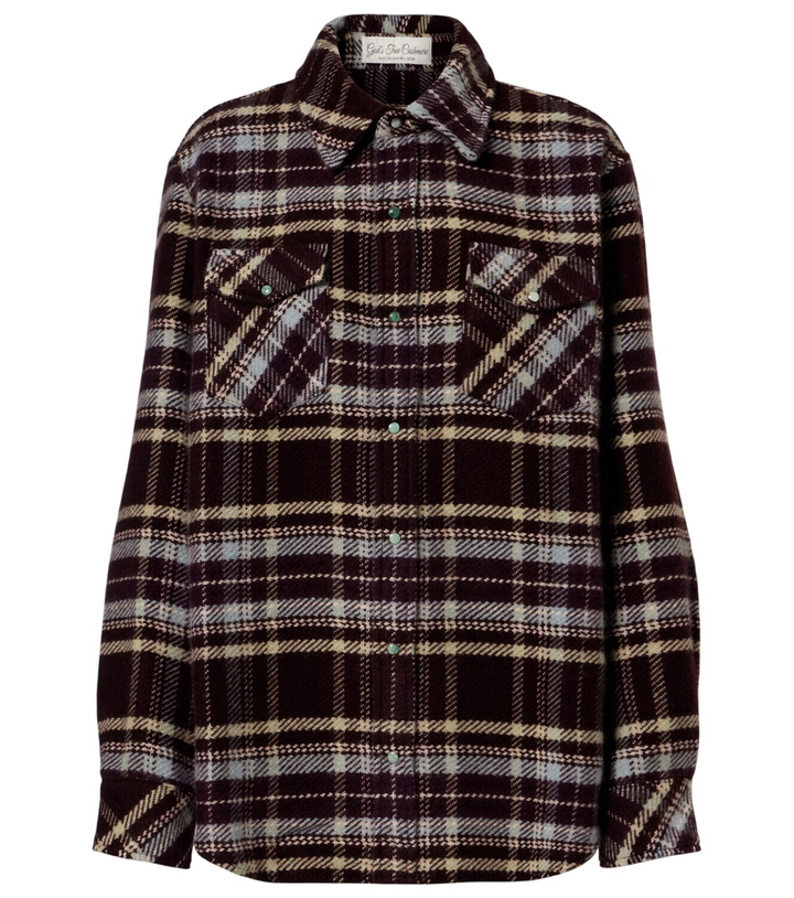 Photo: God's True Cashmere Plaid cashmere shirt with emeralds