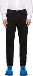 Alexander McQueen Black Embroidered Graffiti Jeans