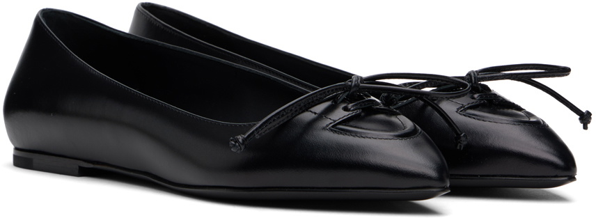 ALAÏA Black Lace-Up Ballerina Flats ALAÏA