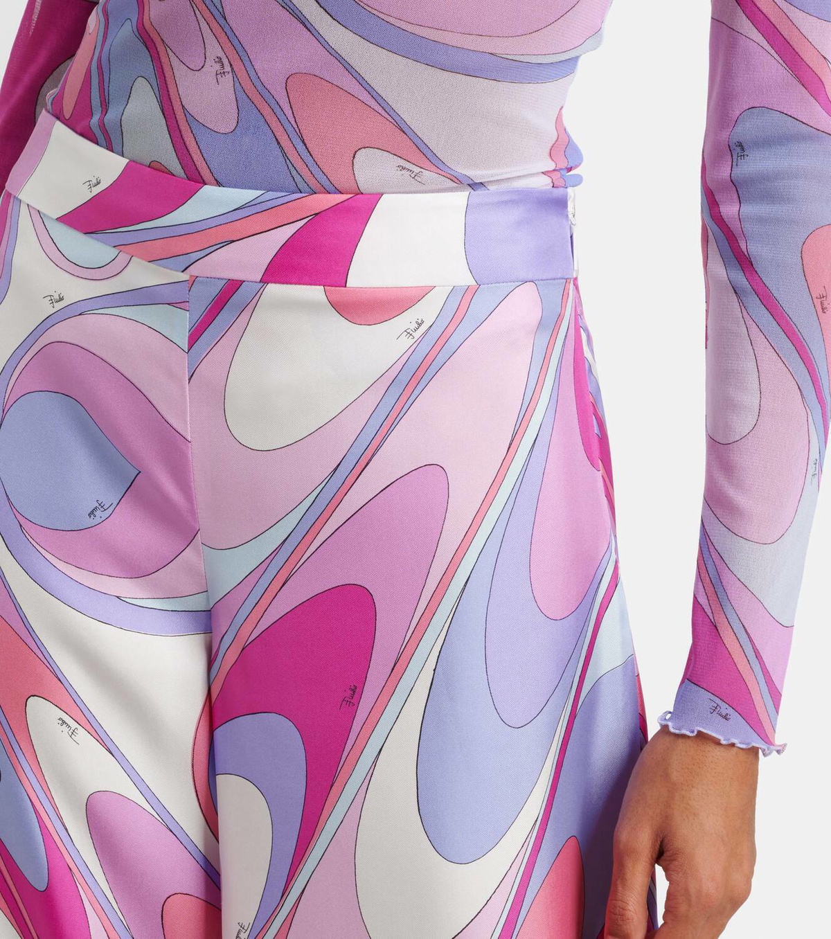 Pucci Iride silk twill wide-leg pants