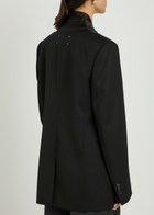 Maison Margiela Layered Silk and Wool Blazer Black