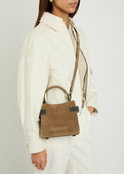 Brunello Cucinelli Mini Bead-embellished Suede top Handle bag - Dark Brown - One Size