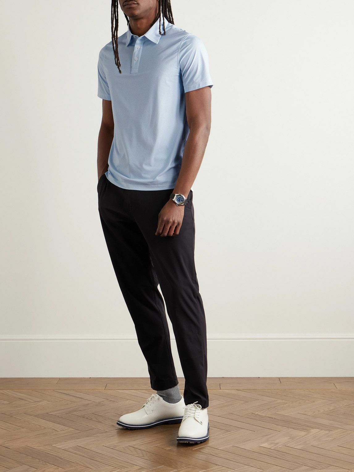 G/FORE - Stretch-Jacquard Golf Polo Shirt - Blue