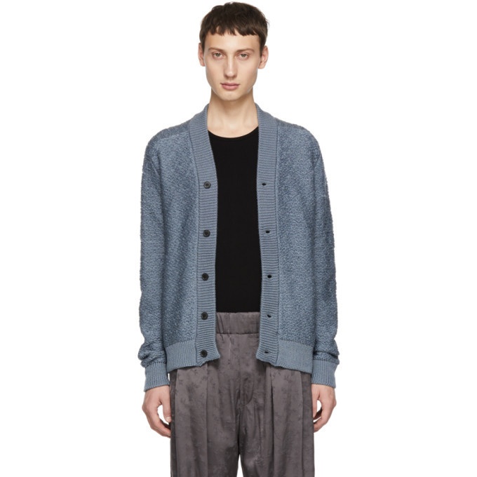 Photo: Stephan Schneider Blue Wool and Mohair Cardigan
