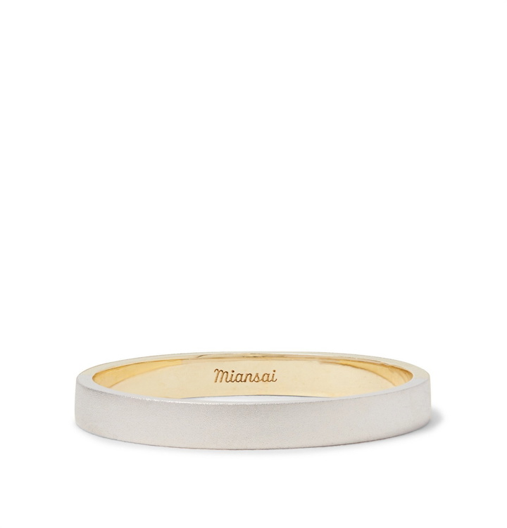 Photo: Miansai - Edge Matte 14-Karat White and Yellow Gold Ring - Gold