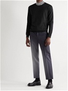 FENDI - Logo-Jacquard Wool-Blend Mock-Neck Sweater - Black
