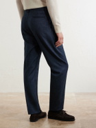 Massimo Alba - Stan Straight-Leg Pleated Cotton Trousers - Blue