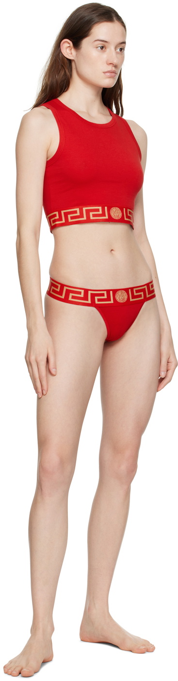 Versace Underwear Red Greca Border Tank Top Versace Underwear