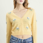 RIXO Women's Merinda Cardigan in Floret Embroidery Yellow
