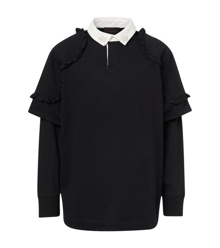 Photo: Simone Rocha Layered ruffled cotton jersey polo shirt