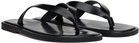 AURALEE Black Leather Tong Flip-Flops