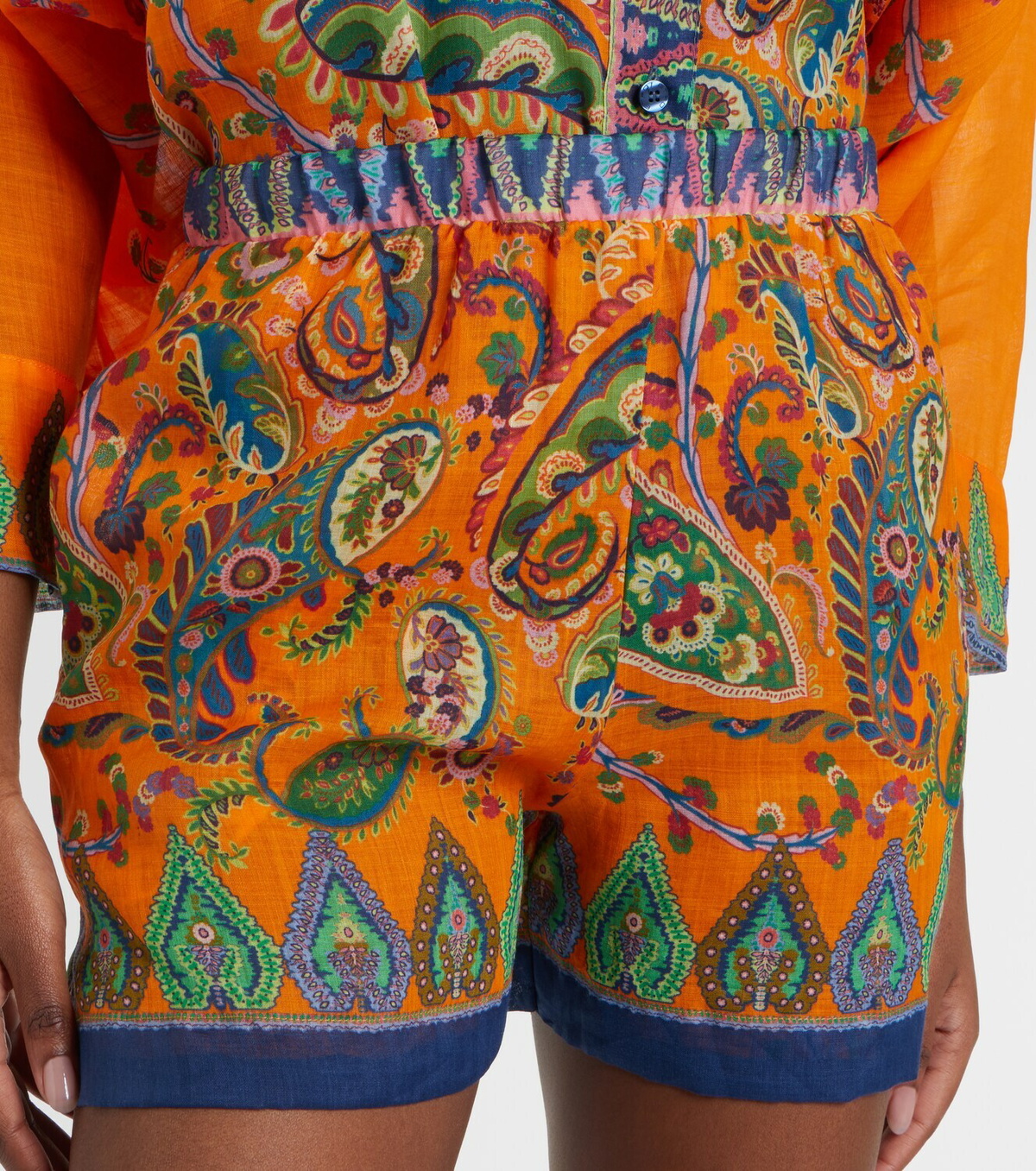 Etro Paisley high-rise shorts