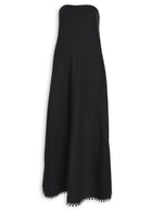 Skall Studio Victoria Strapless Linen Maxi Dress Black