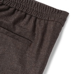 DE BONNE FACTURE - Tapered Wool-Flannel Drawstring Trousers - Brown